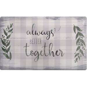Cozy Living Always Better Together Buffalo Check Grey 20 in. x 36 in. Anti Fatigue Kitchen Mat