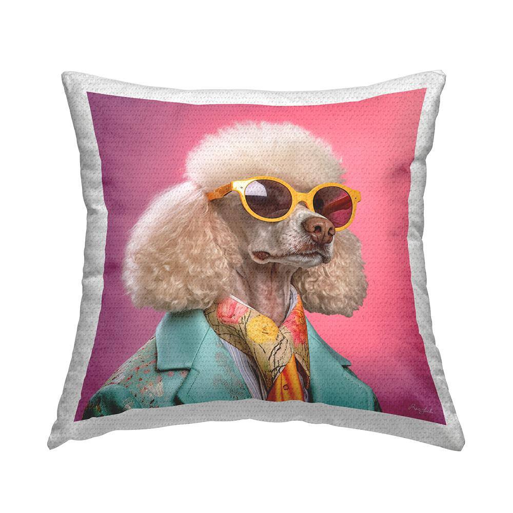 Trendy Poodle Fashion Pink Square Outdoor Throw Pillow price history on PriceWatchPro
