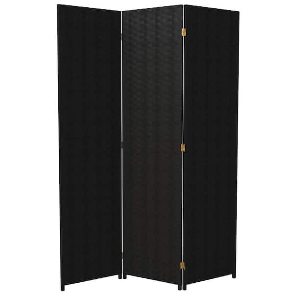 RED LANTERN 6 ft. Black 3-Panel Room Divider