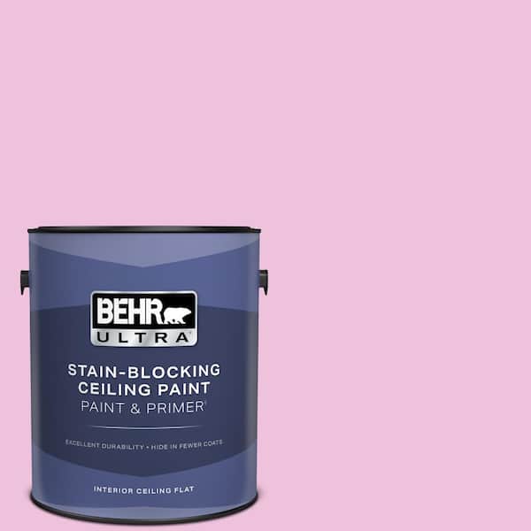 1 gal. #P120-1 Starlet Pink Ceiling Flat Interior Paint with Primer
