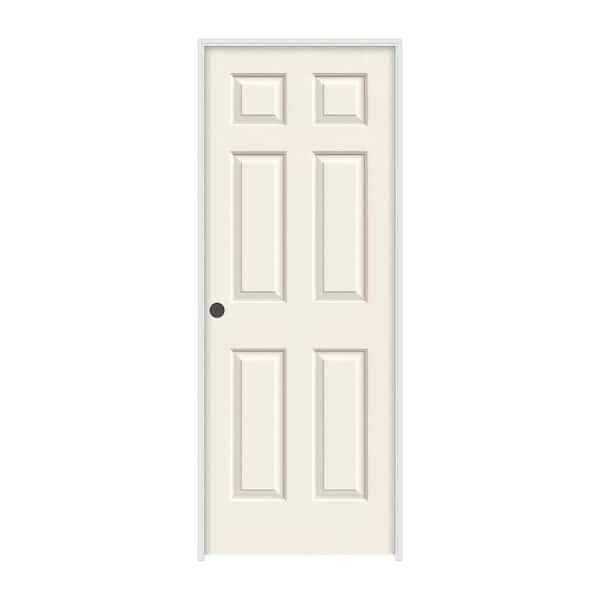 JELD-WEN 28 in. x 80 in. Colonist Vanilla Painted Right-Hand Textured Molded Composite Single Prehung Interior Door
