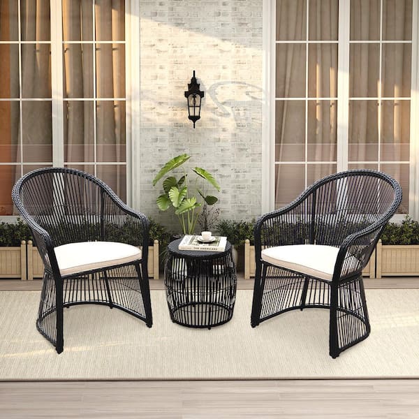 Black wicker patio furniture best sale home depot