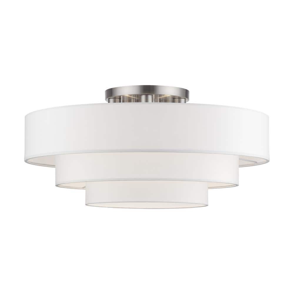 Monorwood 5-Light Bronze Semi Flush Mount with Off-White Fabric Shade price history on PriceWatchPro