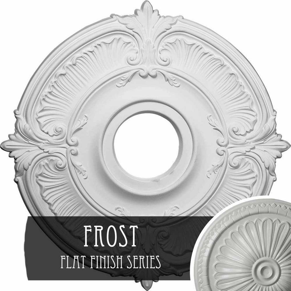 Hand-Painted Frost White Urethane Ceiling Medallion, 18"