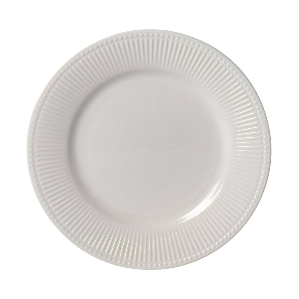Embossed White Porcelain 16-Piece Dinnerware Set for 4
