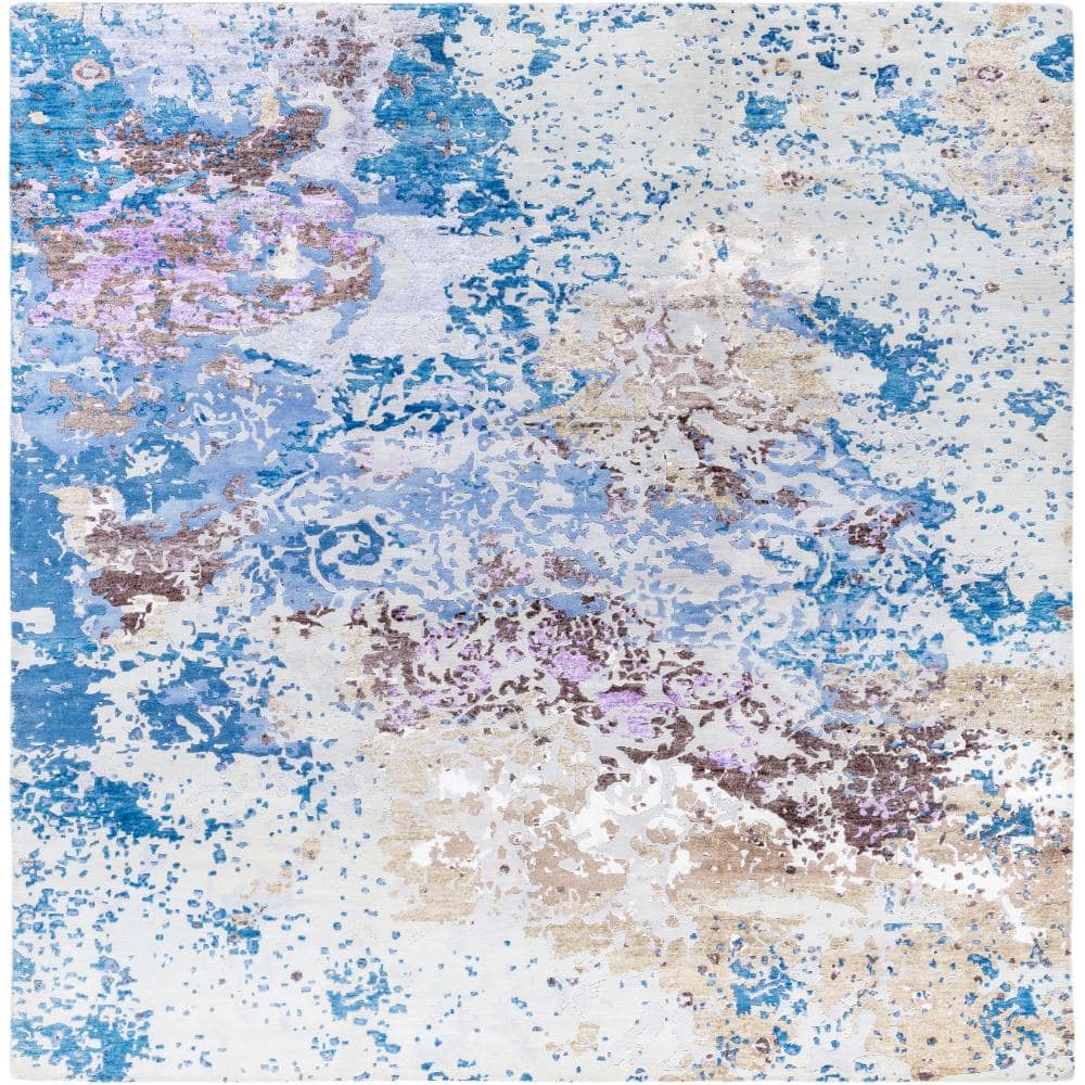 Modern-Contemporary Navy 8 X 10 Hand-Knotted Wool Silk Indoor Area Rug price history on PriceWatchPro