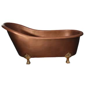 Lawson 66 in. Copper Slipper Clawfoot Non-Whirlpool Bathtub