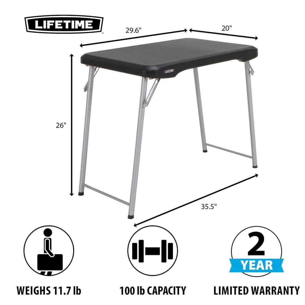 Lifetime 30-Inch Black and Silver Folding Utility Table