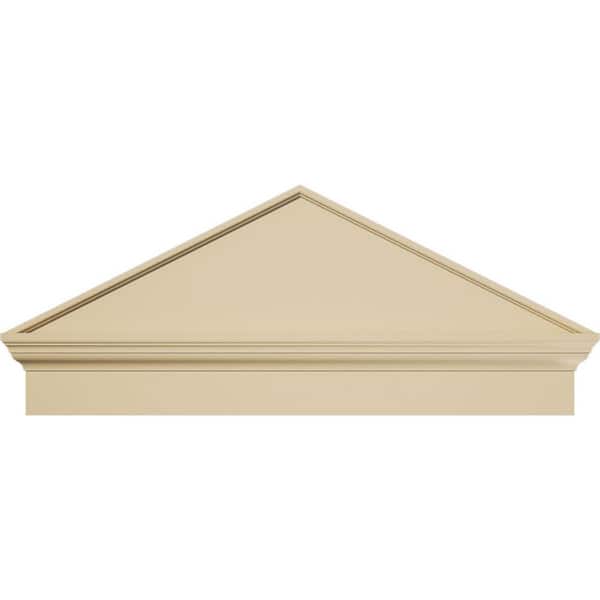 40 in. W x 16-7/8 in. H x 2-3/4 in. P (Pitch 6/12) Peaked Cap Smooth Signature Urethane Combination Pediment, Primed Tan