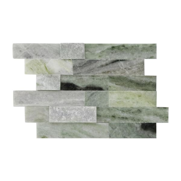 sunwings Green 6 in. x 6 in. Natural Marble Peel and Stick Backsplash Wall Tile (1-Pack)