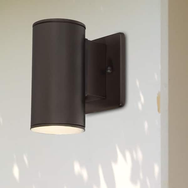 Barrow Oil Rubbed Bronze Outdoor Line Voltage Hardwired Porch Light Wall Sconce with Integrated LED