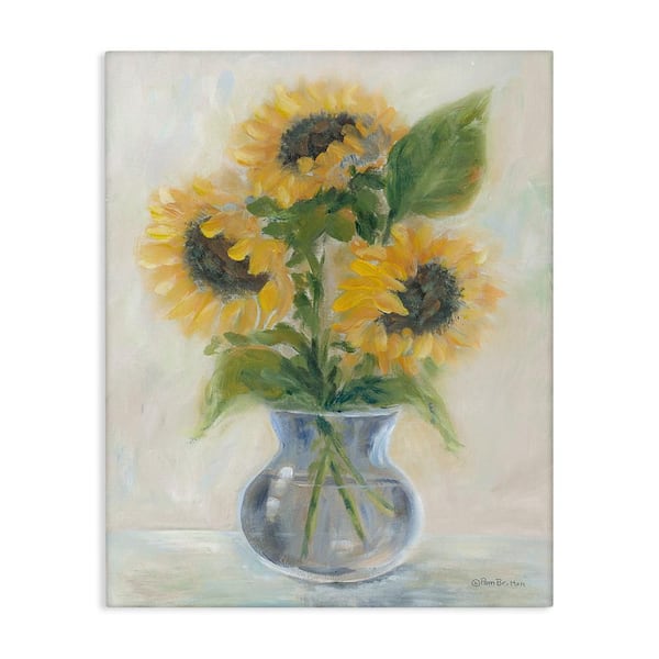 Soft Abstract Sunflowers Indoor Flowers Life Painting by Pam Britton Unframed Nature Graphic Art Print 20 in. x 16 in.
