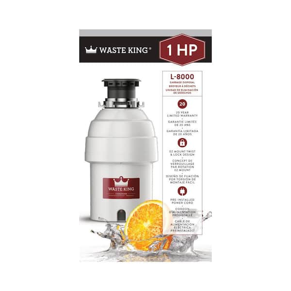 Waste King Legend 1 HP Continuous Feed Garbage Disposal L-8000