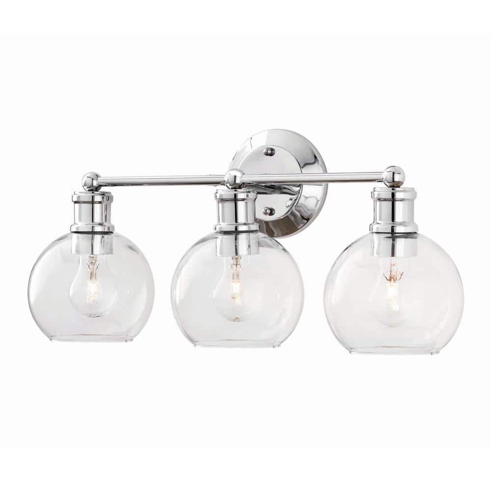 Luna 3-Light Chrome Bath Vanity Light E20001-004 - The Home Depot