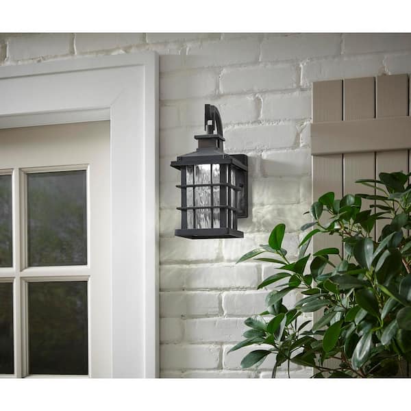 Summit Ridge 12.25 in. Zinc Motion Sensor Integrated LED Outdoor Wall Lantern Sconce