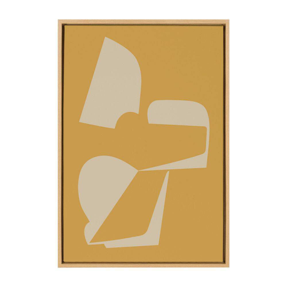 Natural Yellow and Tan Abstract Canvas Wall Art, 23x33