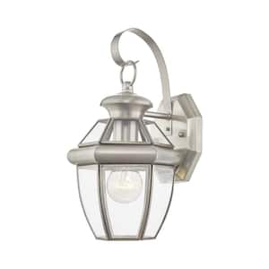 Aston 1 Light Brushed Nickel Outdoor Wall Sconce