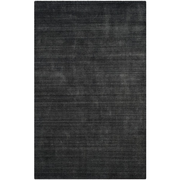 Mirage 9 ft. x 12 ft. Charcoal Distressed Solid Color Area Rug