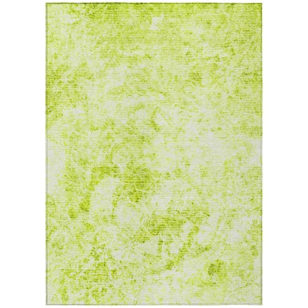 Lime Green 5 ft. x 8 ft. Woven Abstract Rectangle Indoor/Outdoor Area Rug