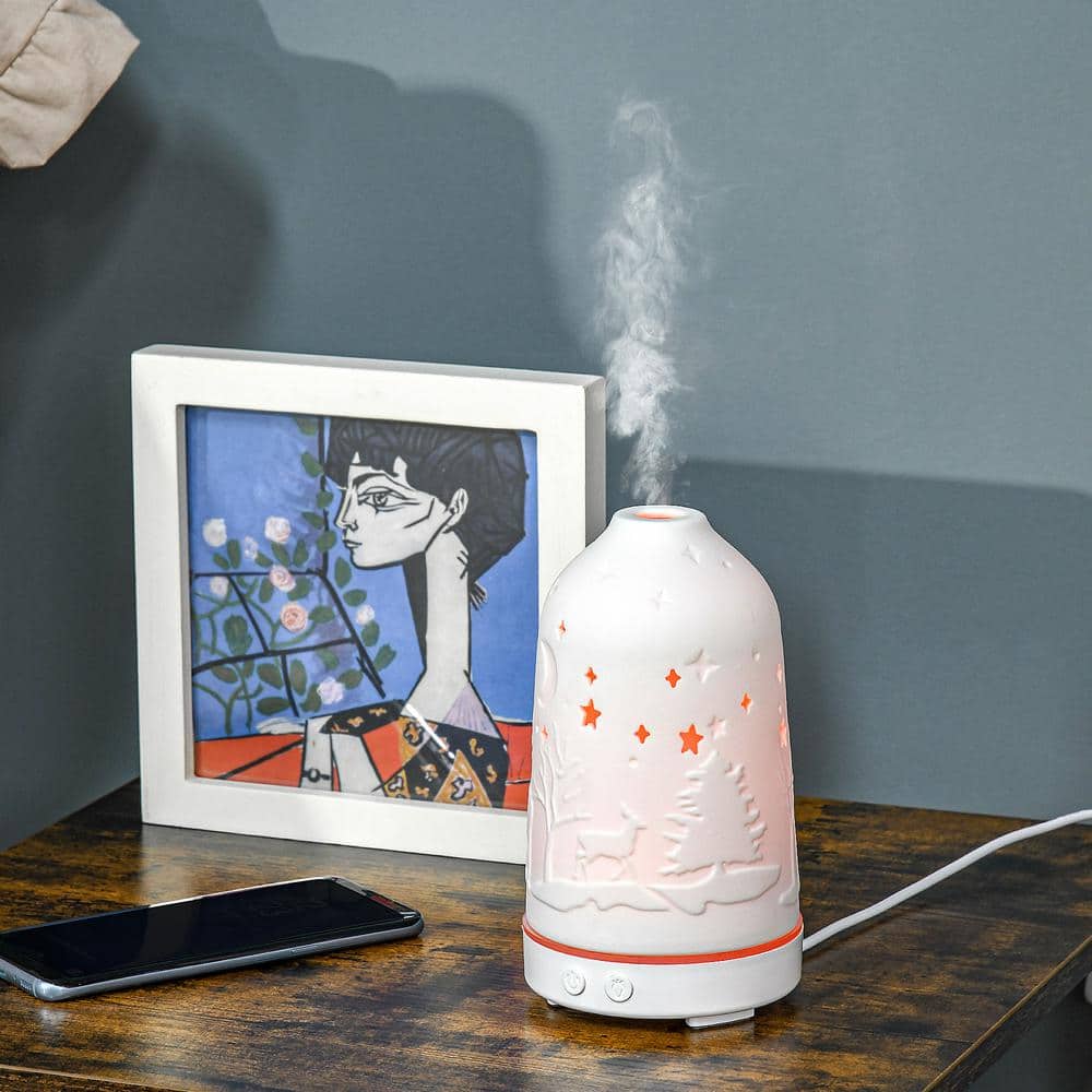 GOGEXX 100ml Ultrasonic Aromatherapy Diffuser Oil Diffuser in White ...