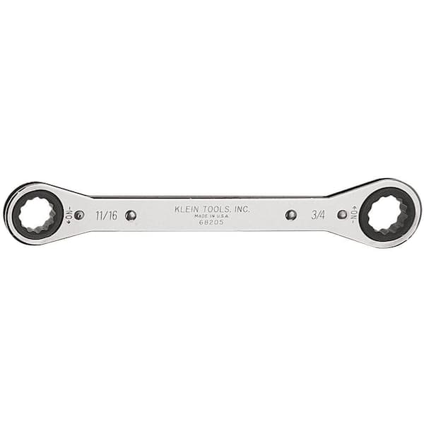 Klein Tools 11/16 in. x 3/4 in. Ratcheting Box Wrench