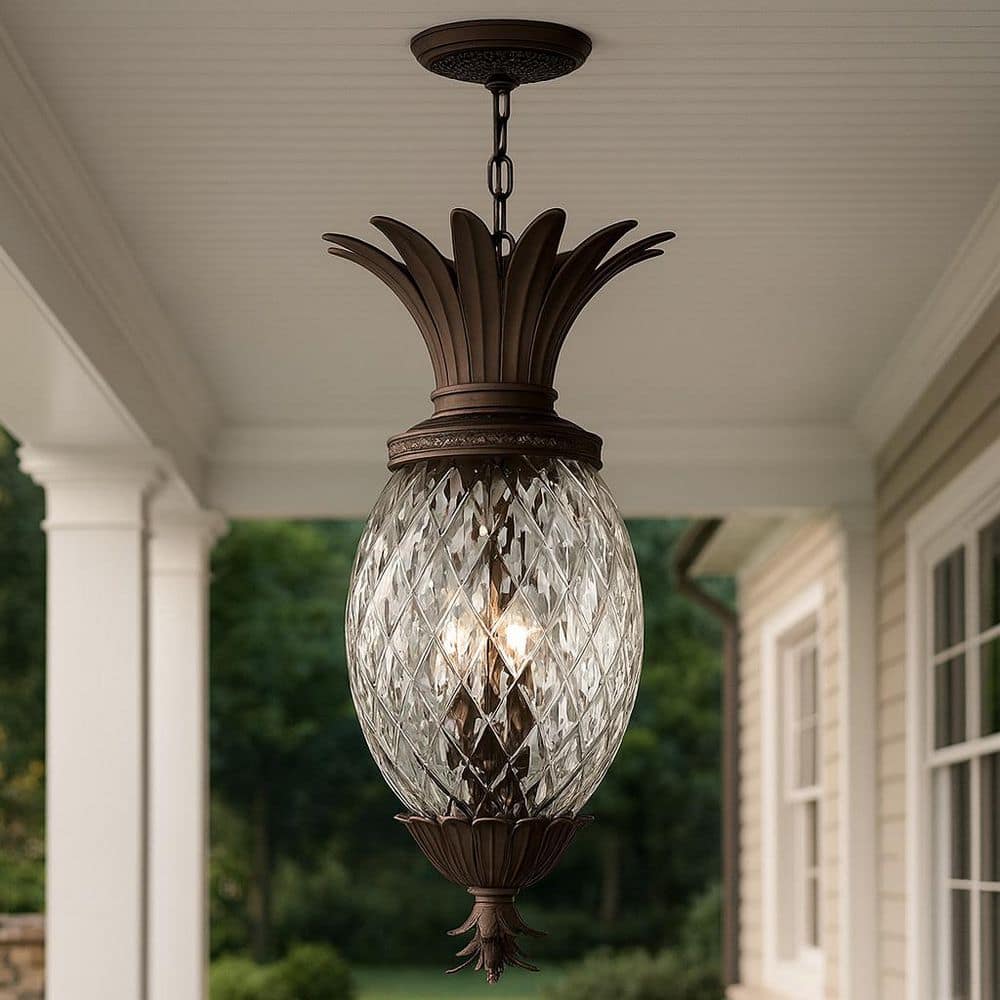 Plantation 4-Light Copper and Bronze Outdoor Pendant Light price history on PriceWatchPro