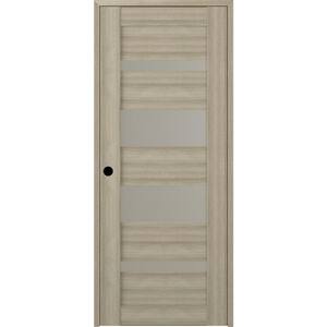 30 in. x 80 in. Mirella Right-Hand 4-Lite Frosted Glass Shambor Wood Composite Single Prehung Interior Door