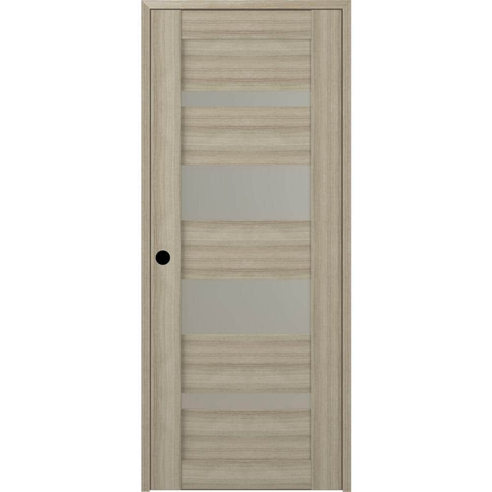 Belldinni 36 in. x 80 in. Mirella Right-Hand 4-Lite Frosted Glass ...