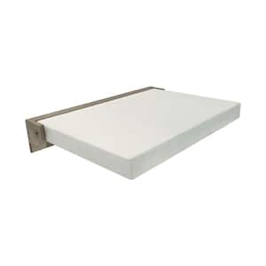 Preston 20 in. W x 14 in. D Vinyl Flip-Up Shower Seat in White and Brushed Stainless