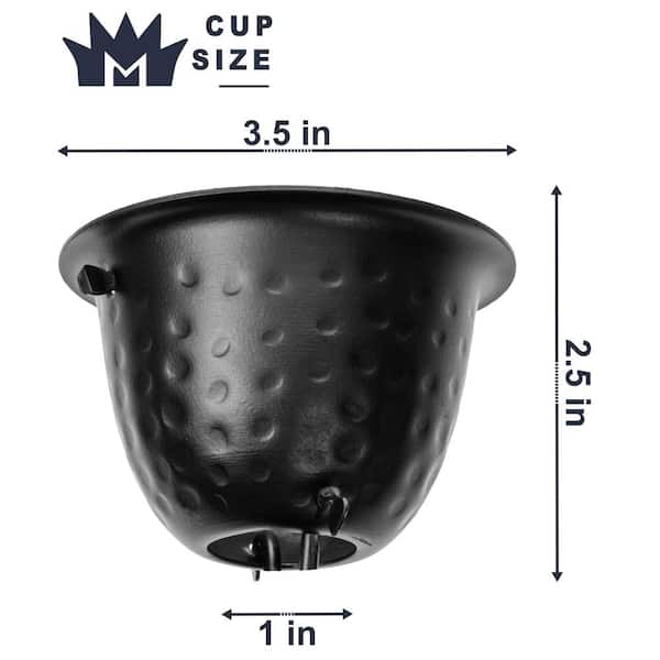 Rain Chains Pacific - Fluted Cup Rain Chain 8.5 Ft.- Black Powder-Coated Aluminum - Functional And Decorative Replacement For Gutter