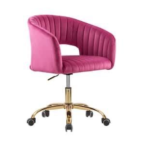 Rose Red Velvet Morden Cute Upholstered Task Chair