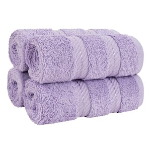 American Soft Linen Washcloth Set 100% Turkish Cotton 4-Piece Face Hand Towels for Bathroom and Kitchen - Lilac