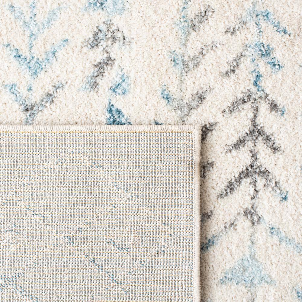 Ivory & Turquoise Boho-Chic 9' x 12' Hand-Knotted Synthetic Area Rug