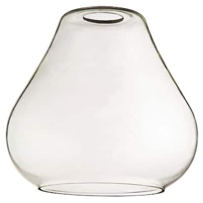 7 in. Clear Glass Open Teardrop Shade with 2-1/4 in. Fitter and 7-1/2 in. Width