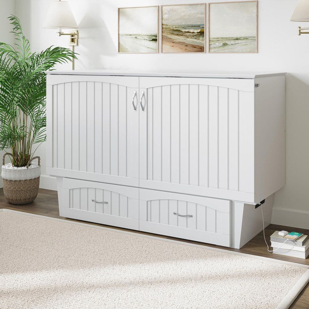 Nantucket Queen Murphy Bed Chest with Storage Drawer