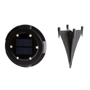 Solar Black LED Disc Path Light Color Changing (4-Pack)