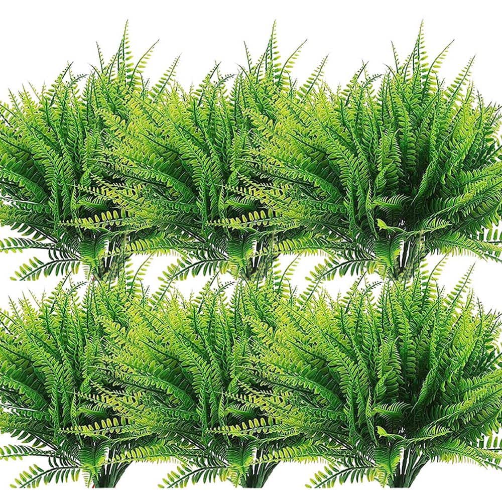 20 Pack 14 in. Green Artificial Fern Vine UV Resistant Plastic Plant for Indoor Outdoor Home Garden Decor price history on PriceWatchPro