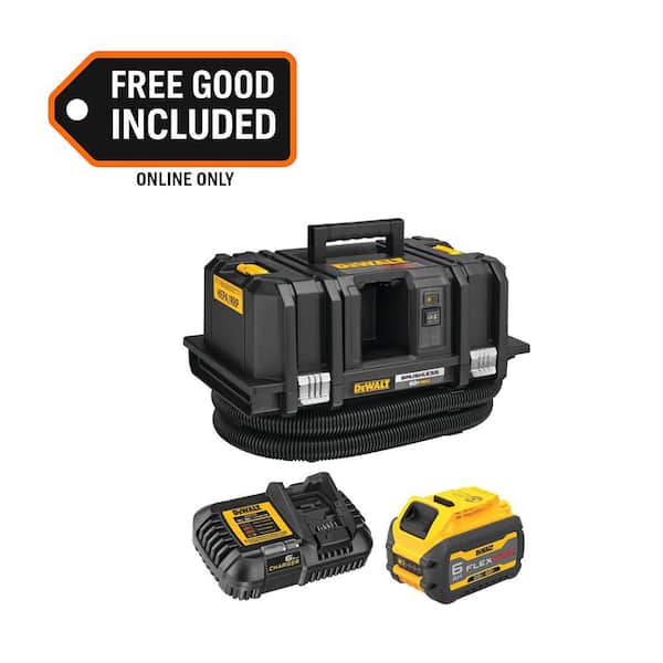 FLEXVOLT 60V MAX Lithium-Ion Cordless Dust Extractor Kit with 6. 0Ah Battery Pack and 6 Amp Output Charger