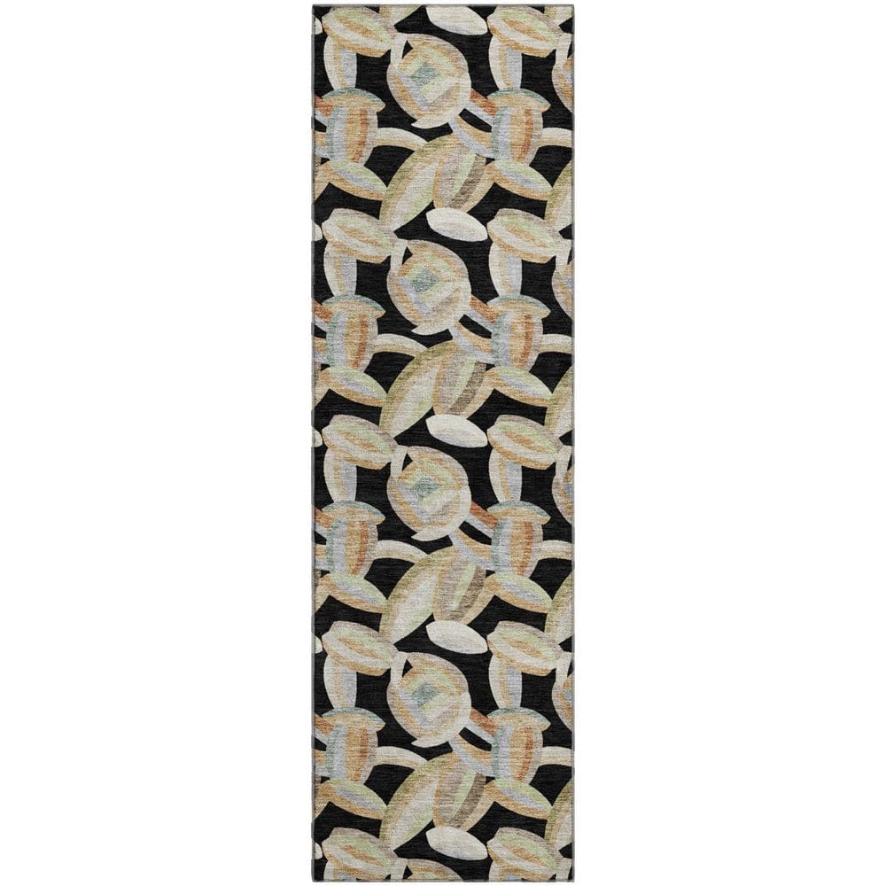 Mayfield Premium Machine Washable Abstract AMF2454 Black 2 ft. x 7 ft. Runner Rug price history on PriceWatchPro