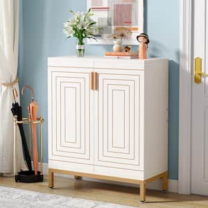 Lauren White Shoe Cabinet With Doors, Entryway Shoe Storage Cabinet, Modern Free Standing Shoe Racks Storage Organizer