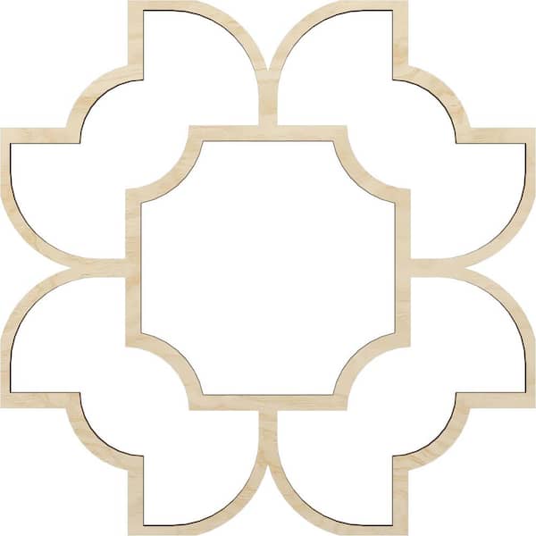 Ekena Millwork 41 in. W x 41 in. H x-3/8 in. T Small Anderson Decorative Fretwork Wood Ceiling Panels, Birch