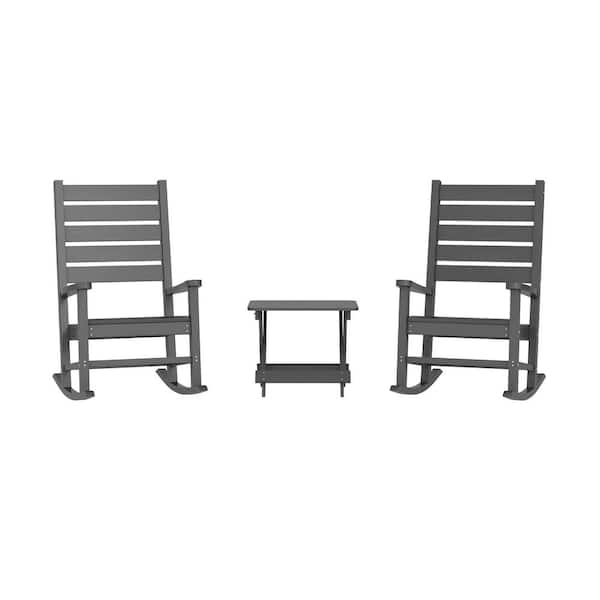 Carnegy Avenue Gray 3-Piece Plastic Patio Conversation Set