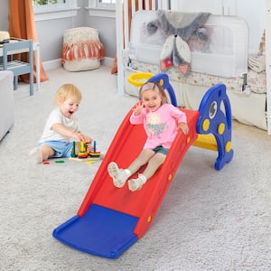 Kids Slide Play Set for Toddlers with Basketball Hoop and Ball