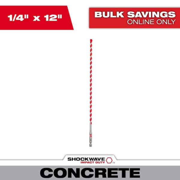 Milwaukee 1/4 in. x 10 in. x 12 in. Carbide Hammer Drill Bit