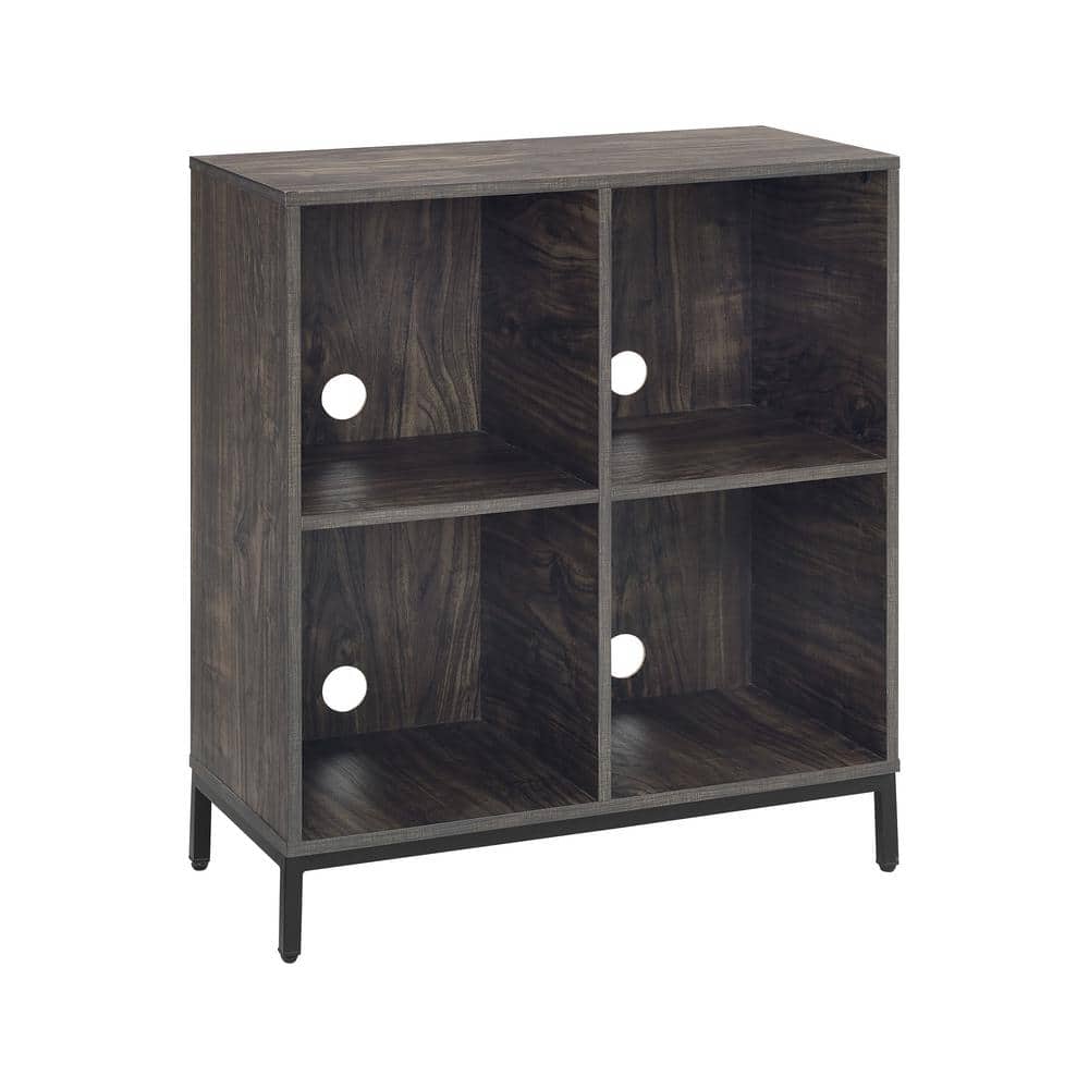 CROSLEY FURNITURE Jacobson Brown Ash Record Storage Cube Bookcase CF1315-BR  - The Home Depot