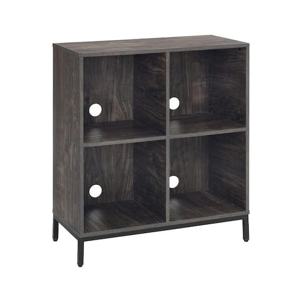 CROSLEY FURNITURE Jacobson Brown Ash Record Storage Cube Bookcase