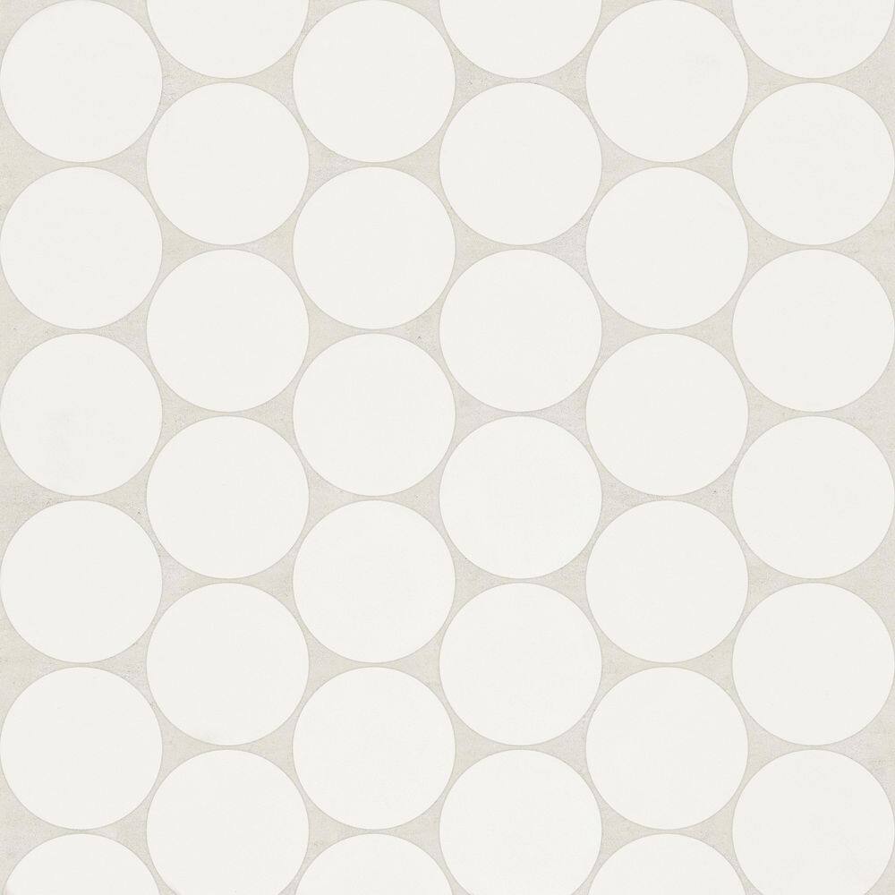 Sample-Marin 2 in x 2 in Matte Penny Round Mosaic Wall Ceramic Tile Sample in Pearl White price history on PriceWatchPro
