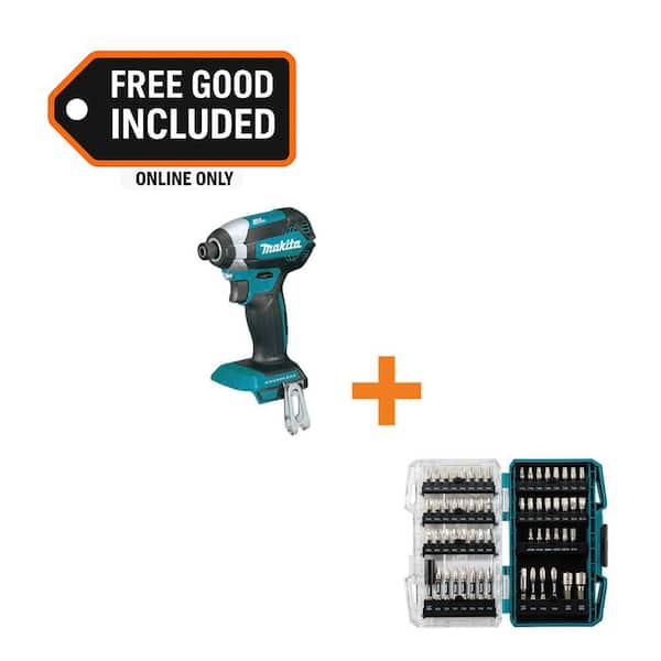 18V LXT Brushless 1/4 in. Variable Speed Impact Driver with IMPACT XPS Alloy Steel Impact Rated Drill Bit Set (60-Piece)