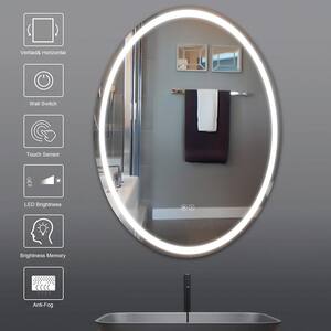 24 in. W x 32 in. H Oval Frameless LED Mirror Dimmable Anti-Fog Wall-Mounted Bathroom Vanity Mirror
