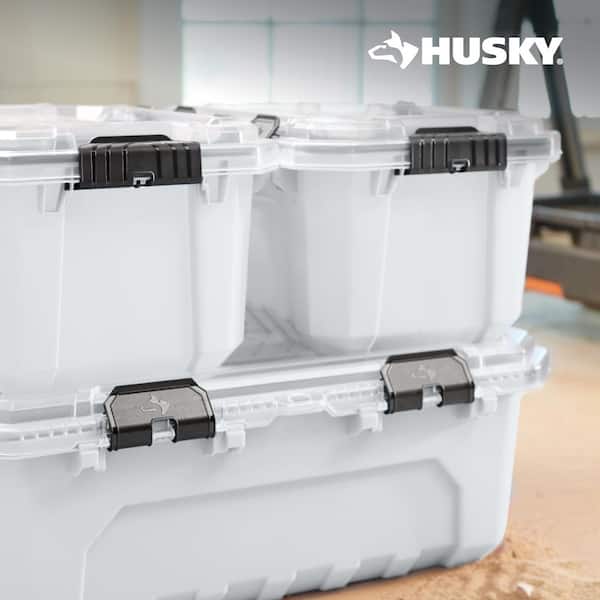 Husky 5 gal. Pro Duty Waterproof White Tote (4-Pack) 271603 - The